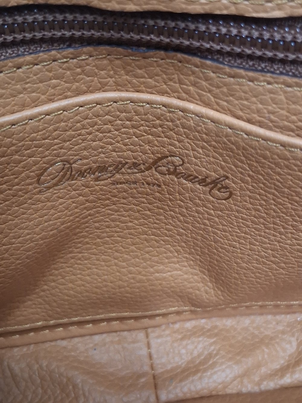 Dooney & Bourke Caramel Brown Pebbled Leather Crossbody - Picture 10 of 11